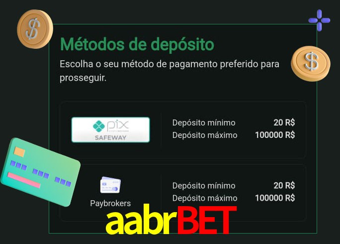 O cassino aabrbet oferece uma grande variedade de métodos de pagamento